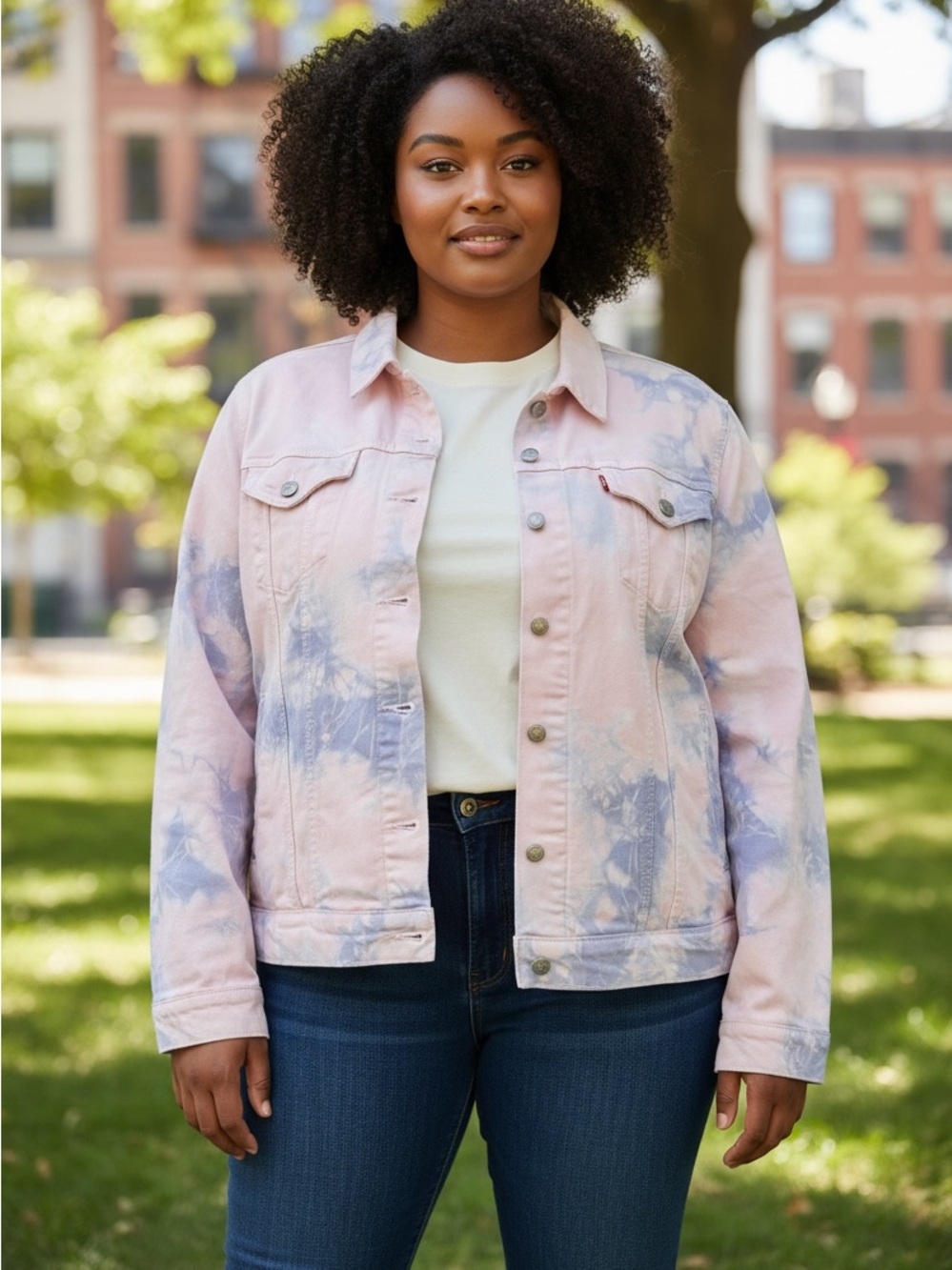 Levi's Pink & Lavender Tie-Dye Denim Jacket - Women's Jean Coat •EUC•